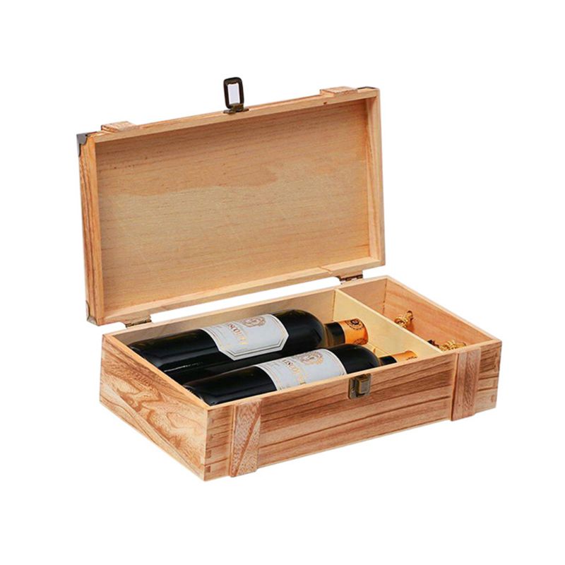 Double-Bottle Wooden Wine Carrier with Handle by HitMyNeed