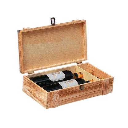 Double-Bottle Wooden Wine Carrier with Handle by HitMyNeed