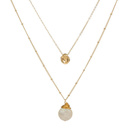 Double Chain Necklace with Geometric Pendants by HitMyNeed