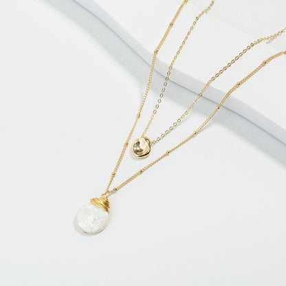 Double Chain Necklace with Geometric Pendants by HitMyNeed