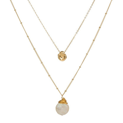 Double Chain Necklace with Geometric Pendants by HitMyNeed