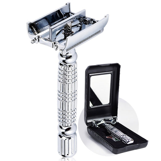 Double Edge Razor with Mirrored Travel Case by HitMyNeed