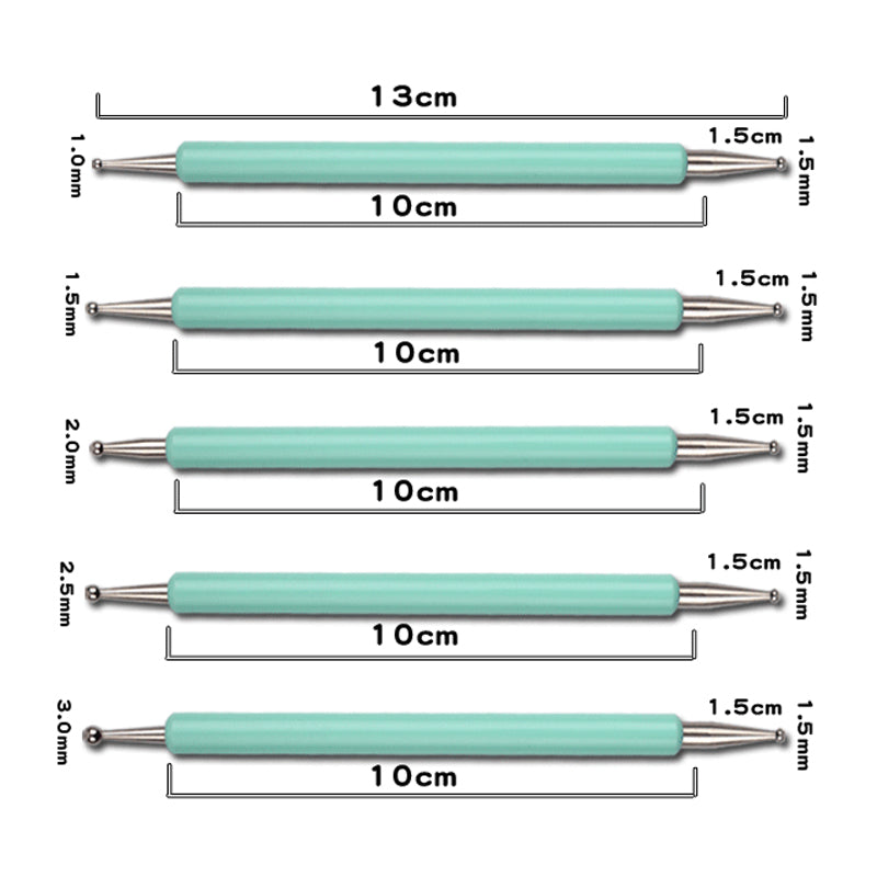 Double-Ended Nail Art Dotting Tool Set (5pcs) by HitMyNeed
