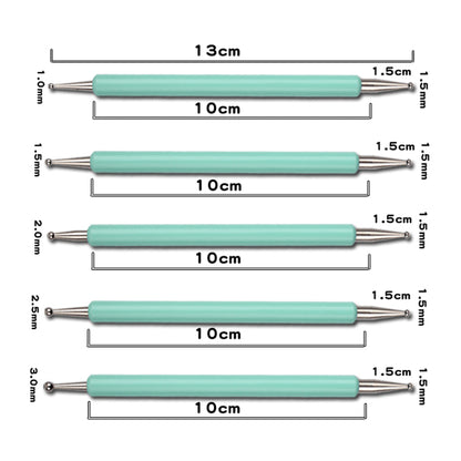 Double-Ended Nail Art Dotting Tool Set (5pcs) by HitMyNeed
