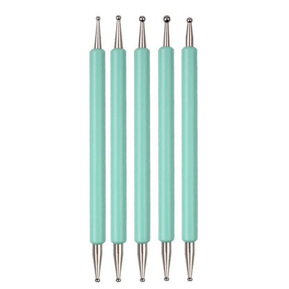Double-Ended Nail Art Dotting Tool Set (5pcs) lake-blue by HitMyNeed