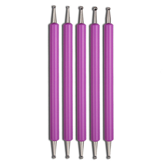 Double-Ended Nail Art Dotting Tool Set (5pcs) purple by HitMyNeed
