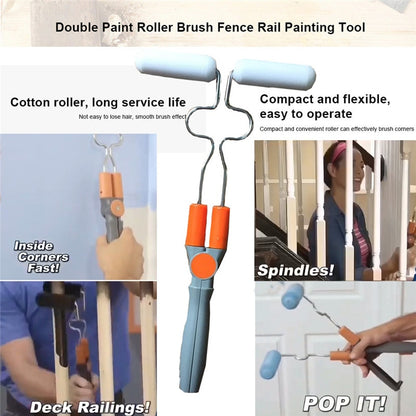 Double Head Dual Paint Roller for Corners & Rails by HitMyNeed