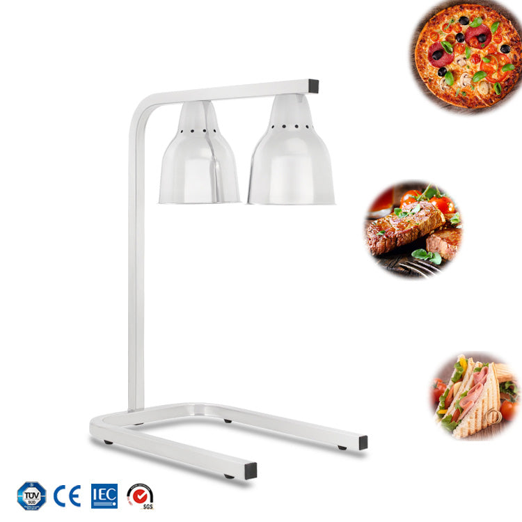 Double-Head Food Heat Lamp Stainless Steel 1000W by HitMyNeed