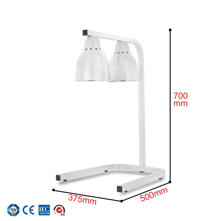 Double-Head Food Heat Lamp Stainless Steel 1000W by HitMyNeed