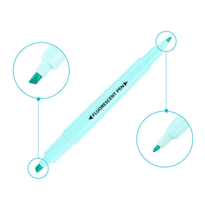 Double-Head Highlighter Pen Set, 6 Fluorescent Colors by HitMyNeed