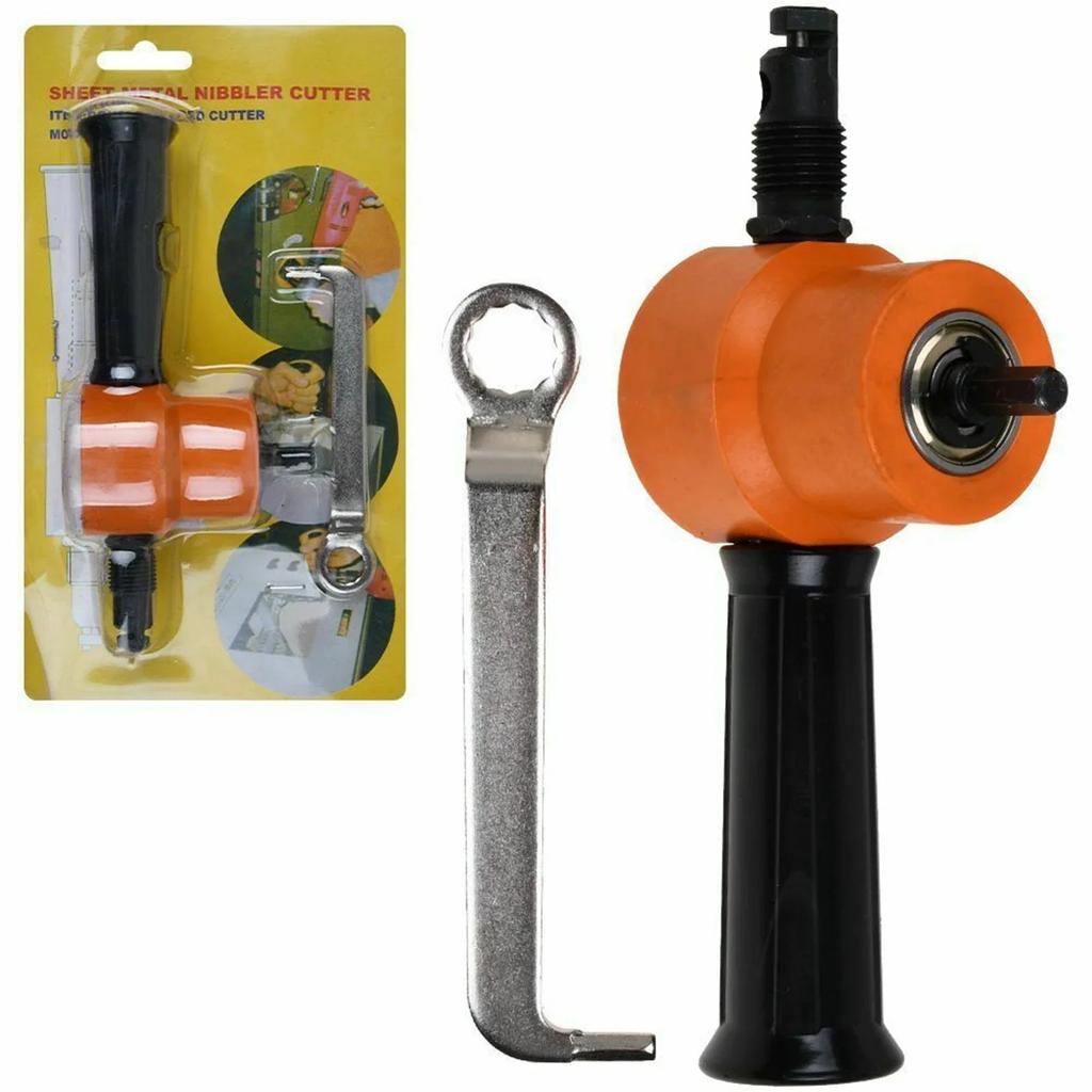 Double Head Sheet Metal Nibbler Drill Attachment orange by HitMyNeed