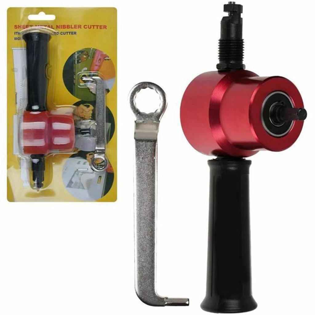 Double Head Sheet Metal Nibbler Drill Attachment red by HitMyNeed