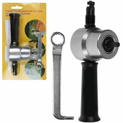 Double Head Sheet Metal Nibbler Drill Attachment silver by HitMyNeed