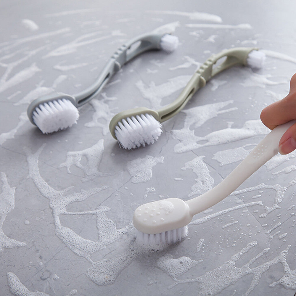 Double-Head Shoe Cleaning Brush with Ergonomic Handle by HitMyNeed