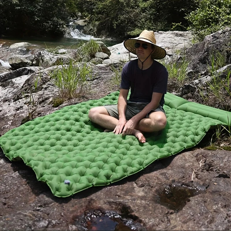 Double Inflatable Camping Mattress with Pillow Pump by HitMyNeed