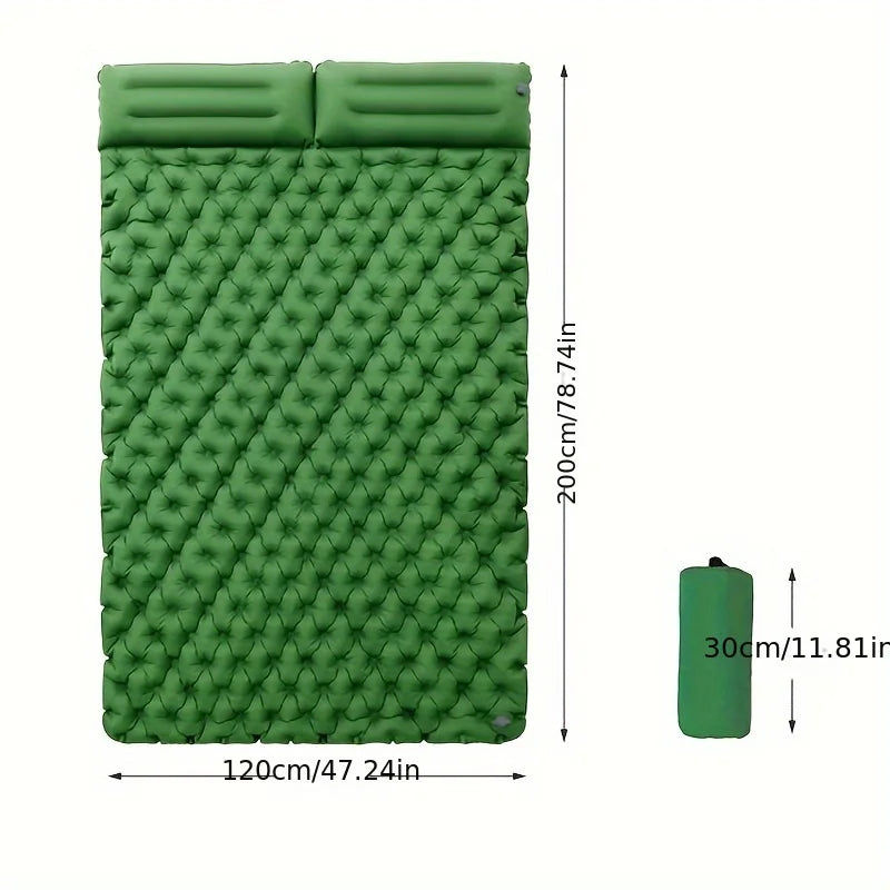 Double Inflatable Camping Mattress with Pillow Pump by HitMyNeed