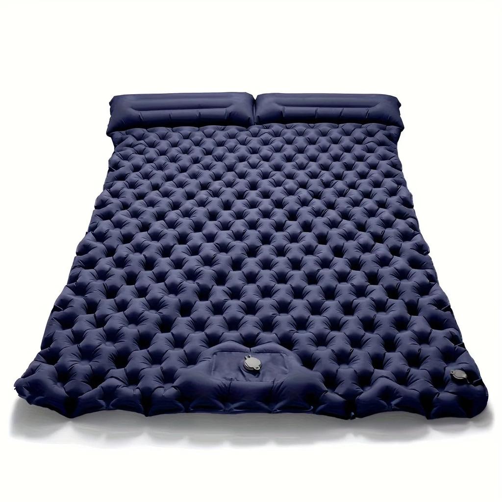 Double Inflatable Camping Mattress with Pillow Pump deep by HitMyNeed