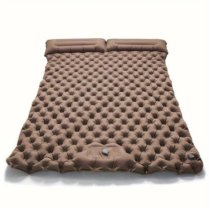 Double Inflatable Camping Mattress with Pillow Pump grey by HitMyNeed