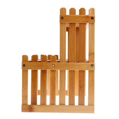 Double Layer Bamboo Wooden Flower Rack Stand by HitMyNeed