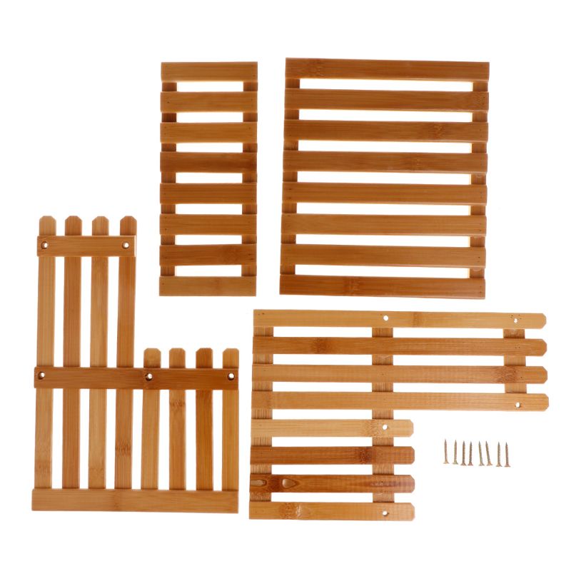 Double Layer Bamboo Wooden Flower Rack Stand by HitMyNeed