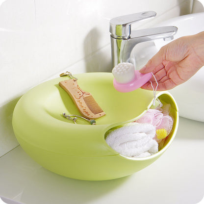 Double Layer Snack Bowl with Phone Holder Stand by HitMyNeed