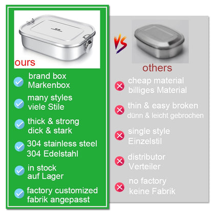 Double Layer Stainless Steel Bento Lunch Box 1400ml by HitMyNeed