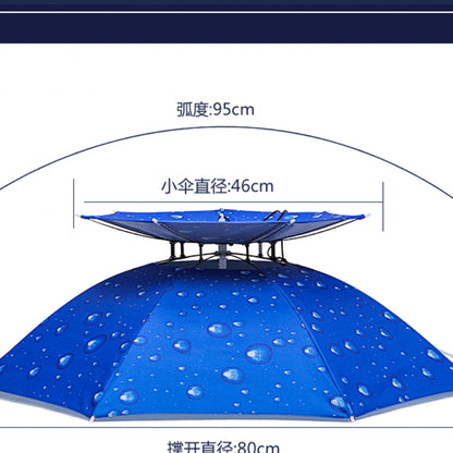 Double Layer UV Resistant Fishing Umbrella Hat double-layer-water by HitMyNeed