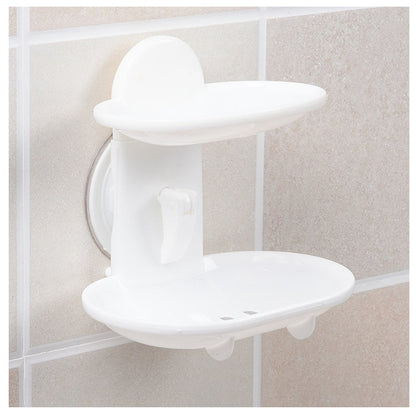 Double Layer Wall-Mounted Plastic Soap Rack by HitMyNeed
