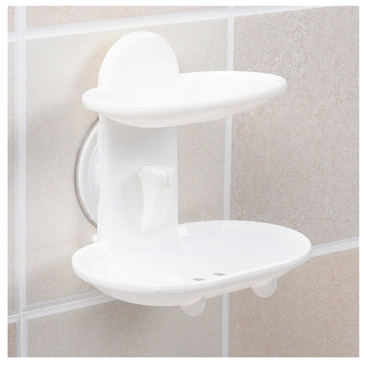 Double Layer Wall-Mounted Plastic Soap Rack by HitMyNeed
