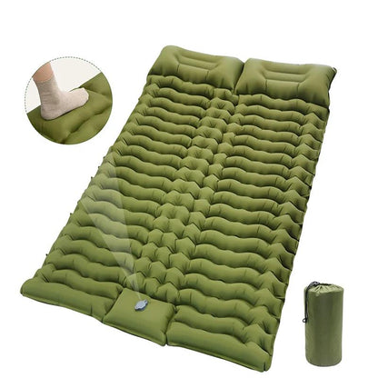 Double Self-Inflating Camping Sleeping Pad with Pillow by HitMyNeed