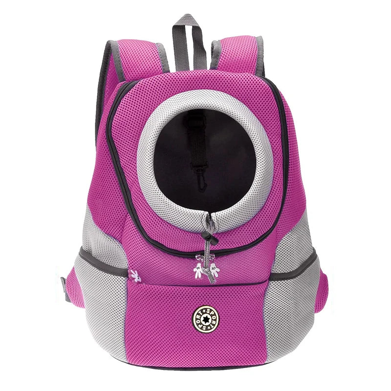 Double Shoulder Outdoor Dog Carrier Backpack pink s-30x16x34cm by HitMyNeed