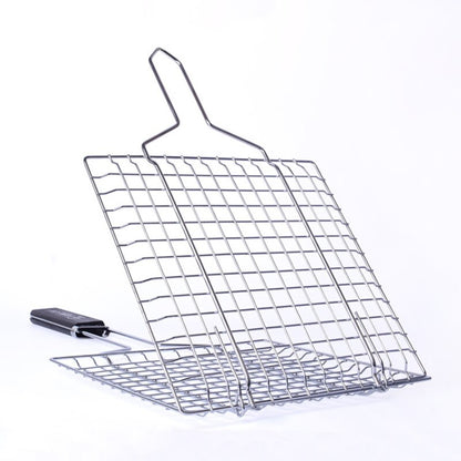 Double-Sided BBQ Grill Net with Wooden Handle by HitMyNeed