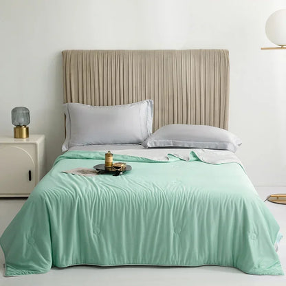 Double-Sided Cooling Blanket Lightweight Summer Quilt aqua-green 200x230cm-1-55kg by HitMyNeed