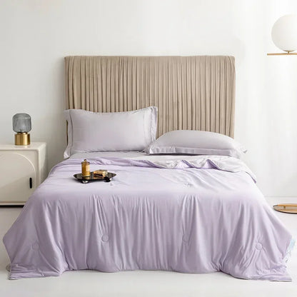 Double-Sided Cooling Blanket Lightweight Summer Quilt light-purple 200x230cm-1-55kg by HitMyNeed
