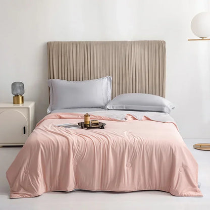 Double-Sided Cooling Blanket Lightweight Summer Quilt pink 200x230cm-1-55kg by HitMyNeed