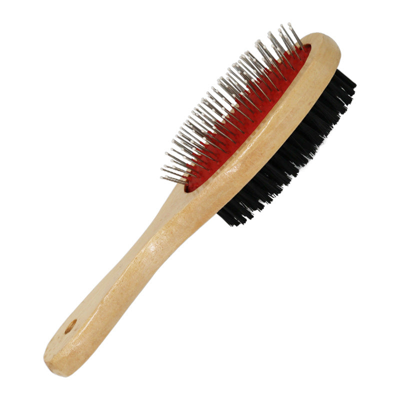 Double Sided Dog Brush with Wooden Handle by HitMyNeed