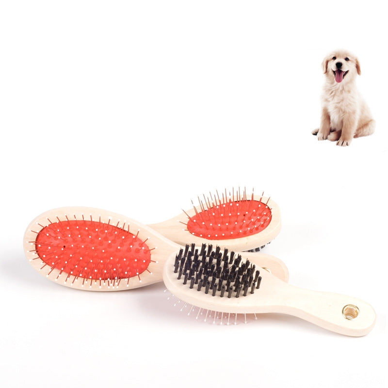 Double Sided Dog Brush with Wooden Handle by HitMyNeed