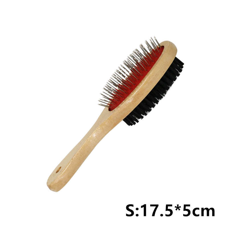 Double Sided Dog Brush with Wooden Handle by HitMyNeed