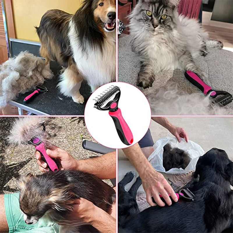 Double-Sided Dog & Cat Deshedding and Dematting Brush by HitMyNeed