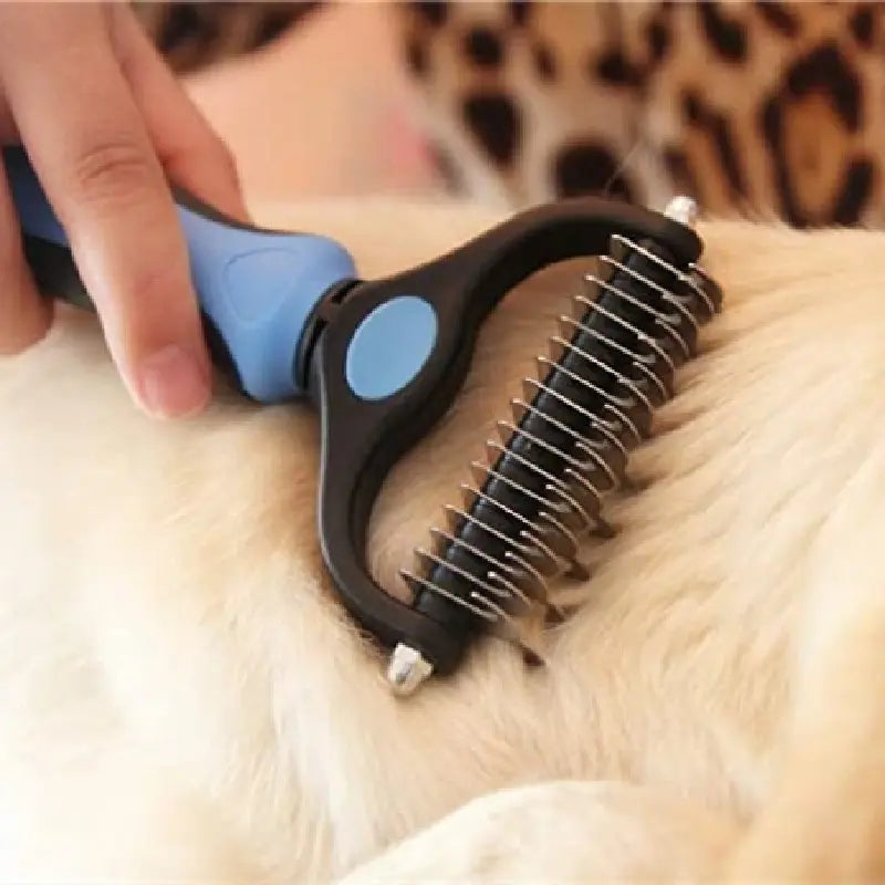 Double-Sided Dog & Cat Deshedding and Dematting Brush by HitMyNeed