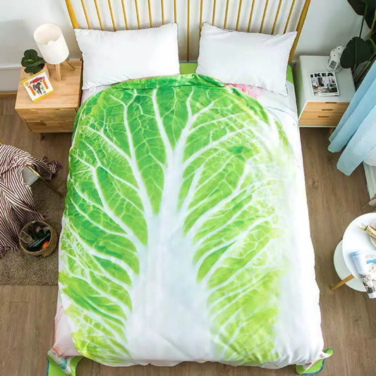 Double-Sided Flannel Cabbage Throw Blanket 100x100cm by HitMyNeed