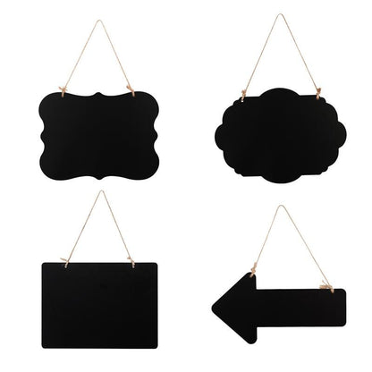 Double-Sided Hanging Chalkboard Sign Set (4-Pack) by HitMyNeed