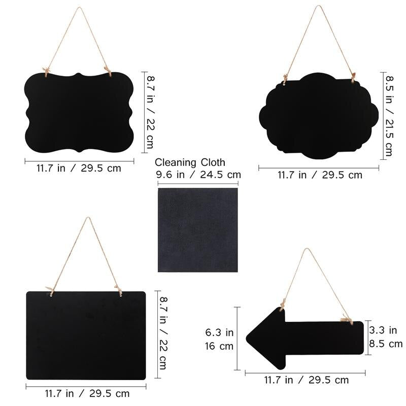 Double-Sided Hanging Chalkboard Sign Set (4-Pack) by HitMyNeed