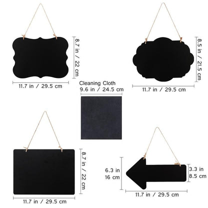 Double-Sided Hanging Chalkboard Sign Set (4-Pack) by HitMyNeed