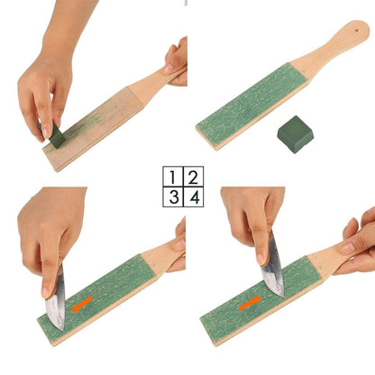 Double-Sided Leather Sharpening Strop with Compound by HitMyNeed