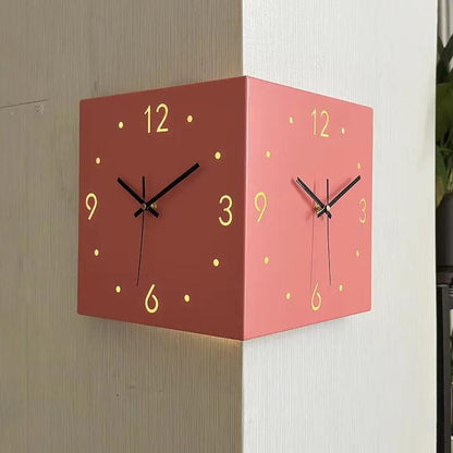 Double-Sided Minimalist Square Wall Clock, Silent by HitMyNeed