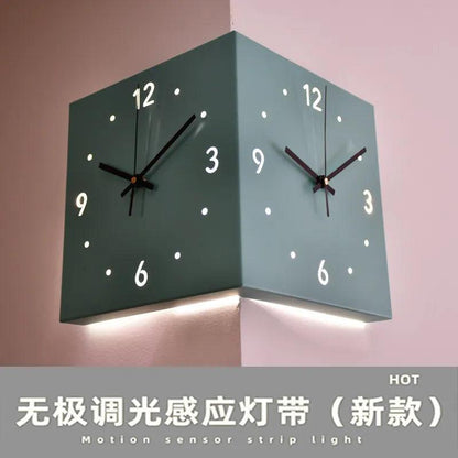Double-Sided Minimalist Square Wall Clock, Silent by HitMyNeed