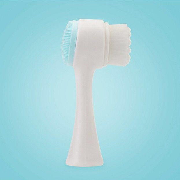 Double-Sided Silicone Facial Cleansing Brush 1pcs-blue by HitMyNeed