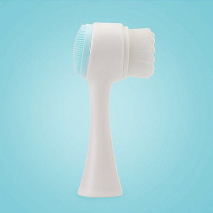 Double-Sided Silicone Facial Cleansing Brush 1pcs-blue by HitMyNeed