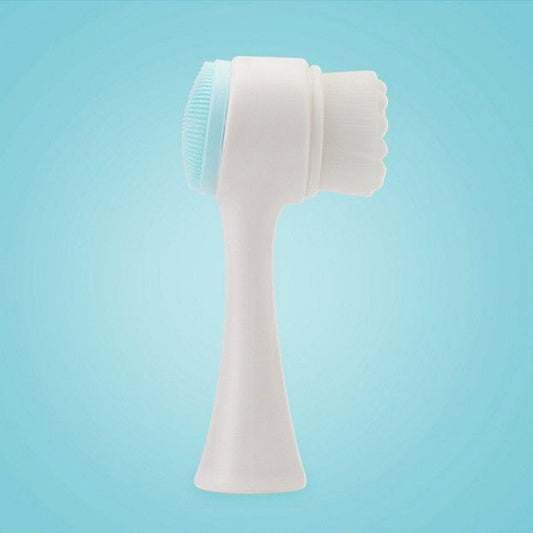 Double-Sided Silicone Facial Cleansing Brush 1pcs-blue by HitMyNeed